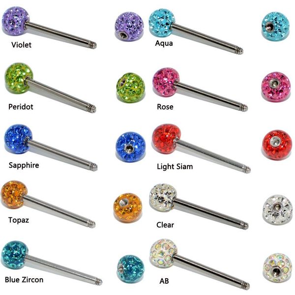 1pc steel/titanium tongue ring piercing epoxy crystal ferido ball straight barbell ring tongue barbell ring piercing jewelry14g q sqcszd, Silver
1pc steel/titanium tongue ring piercing epoxy crystal ferido ball straight barbell ring tongue barbell ring piercing jewelry14g q sqcszd, Silver
