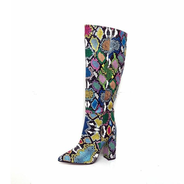 boots bescone fashion women knee-high pointed toe snake pattern square heel shoes winter warm flower color lady bm344, Black
boots bescone fashion women knee-high pointed toe snake pattern square heel shoes winter warm flower color lady bm344, Black