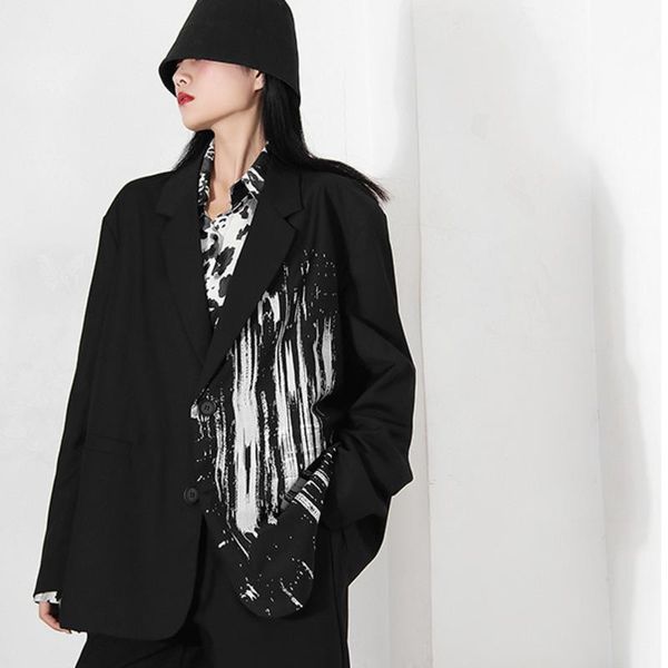 lanmrem oversize suits for women early autumn new black paint printing loose long suit coat korean style fashion blazers 2a818, White;black
lanmrem oversize suits for women early autumn new black paint printing loose long suit coat korean style fashion blazers 2a818, White;black