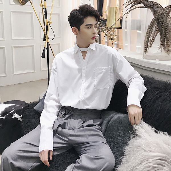 2021 s-6xl autumn designer new korean version alternative-neck v trend decoration of long-sleeve men's shirts. cofb, Black
2021 s-6xl autumn designer new korean version alternative-neck v trend decoration of long-sleeve men's shirts. cofb, Black