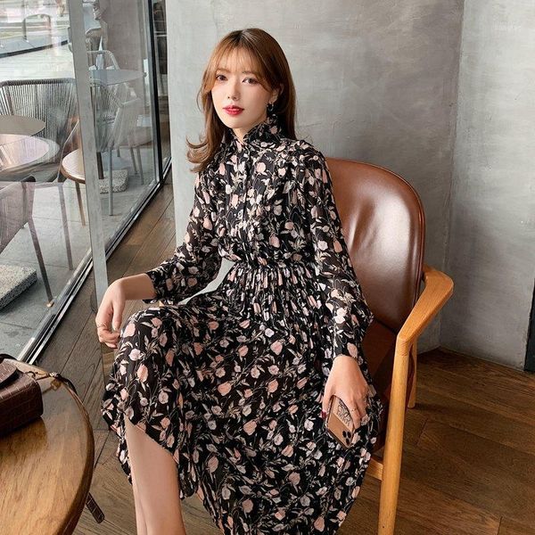 autumn new fund will ~ small video han edition dress long-sleeved floral chiffon dress1, Black;gray
autumn new fund will ~ small video han edition dress long-sleeved floral chiffon dress1, Black;gray