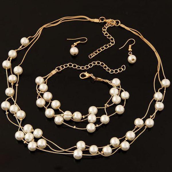 jewelry sets korean sweet elegant pearl necklace earring bracelet set jewelry jewellery set for women brincos earing, Silver
jewelry sets korean sweet elegant pearl necklace earring bracelet set jewelry jewellery set for women brincos earing, Silver