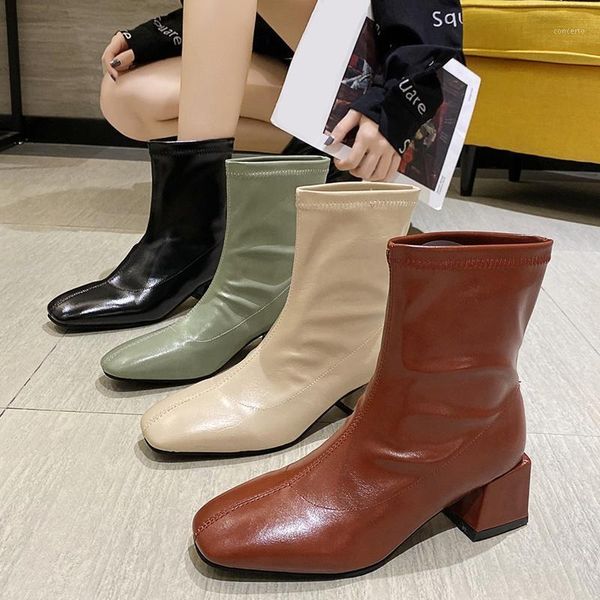 rimocy pu leather women's ankle boots 2020 thick heels square toe fashion short boots woman 5 colors slip on botas1, Black
rimocy pu leather women's ankle boots 2020 thick heels square toe fashion short boots woman 5 colors slip on botas1, Black