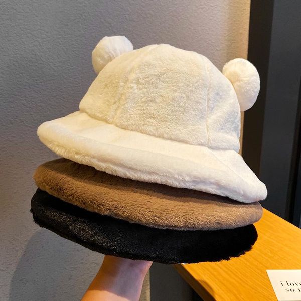 wide brim hats autumn winter warm leopard fur bucket hat bear ear ball plush fisherman soft thick basin protection women, Blue;gray
wide brim hats autumn winter warm leopard fur bucket hat bear ear ball plush fisherman soft thick basin protection women, Blue;gray