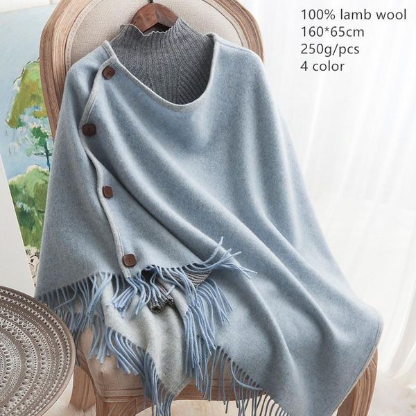 scarves naizaiga 100% wool pure shawl cape scarf female thick warmth double-sided tassel poncho , jy120, Blue;gray
scarves naizaiga 100% wool pure shawl cape scarf female thick warmth double-sided tassel poncho , jy120, Blue;gray