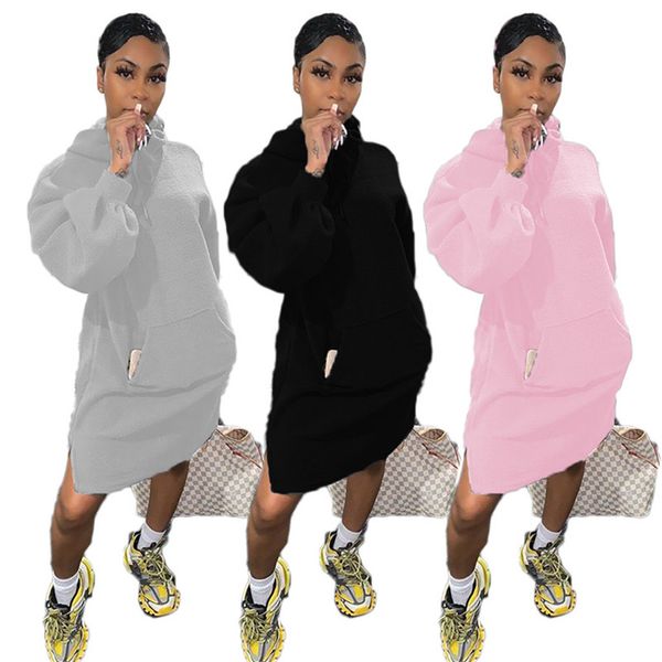 women hooded dresses solid color mini skirts long sleeve casual dress fashion pocket loose hoodies dress fall winter clothing plus size 3885, Black;gray
women hooded dresses solid color mini skirts long sleeve casual dress fashion pocket loose hoodies dress fall winter clothing plus size 3885, Black;gray