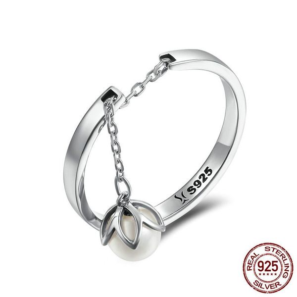new real sterling silver fashion freshwater pearl flower design rings for women authentic chain open statement ring
new real sterling silver fashion freshwater pearl flower design rings for women authentic chain open statement ring