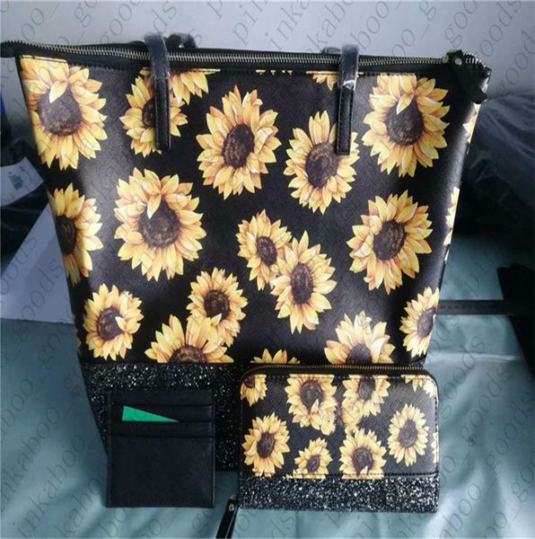 floral ks pu handbag wallet purse 3pcs/set women designers sequins glitter shoulder bags sunflower tote mini wallet coin purse set d42705, Black;white
floral ks pu handbag wallet purse 3pcs/set women designers sequins glitter shoulder bags sunflower tote mini wallet coin purse set d42705, Black;white