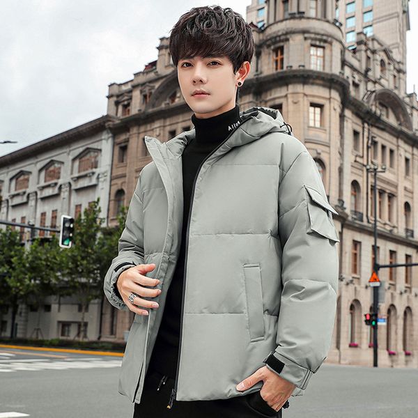 short 2020 new trend handsome men's thickened white down jacket fashion brand winter clothes, Black
short 2020 new trend handsome men's thickened white down jacket fashion brand winter clothes, Black