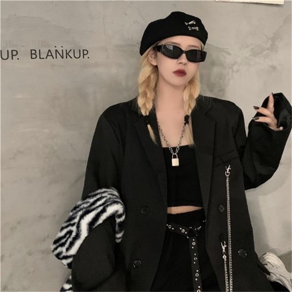 2021 new black outerwear korean blazer long sleeve female double breasted suit jacket fashion office winter clothes women v63e, White;black
2021 new black outerwear korean blazer long sleeve female double breasted suit jacket fashion office winter clothes women v63e, White;black