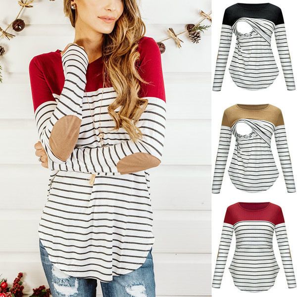 casual womens pregnant maternity clothes nursing breastfeeding t-shirt pregnancy maternity breastfeeding striped lj201114, White
casual womens pregnant maternity clothes nursing breastfeeding t-shirt pregnancy maternity breastfeeding striped lj201114, White
