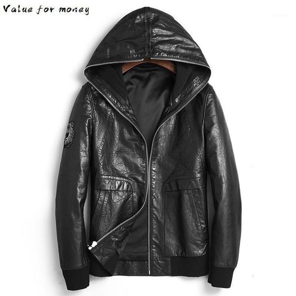 genuine vintage leather jacket men hooded 100% sheepskin leather coat autumn men's jackets dk8106 kj24161, Black
genuine vintage leather jacket men hooded 100% sheepskin leather coat autumn men's jackets dk8106 kj24161, Black