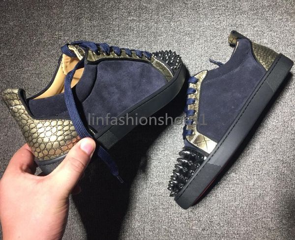 brand designer luxury mens red bottoms shoes studded spikes low flats casual sneakers for men wedding party dress leather chaussures, Black
brand designer luxury mens red bottoms shoes studded spikes low flats casual sneakers for men wedding party dress leather chaussures, Black