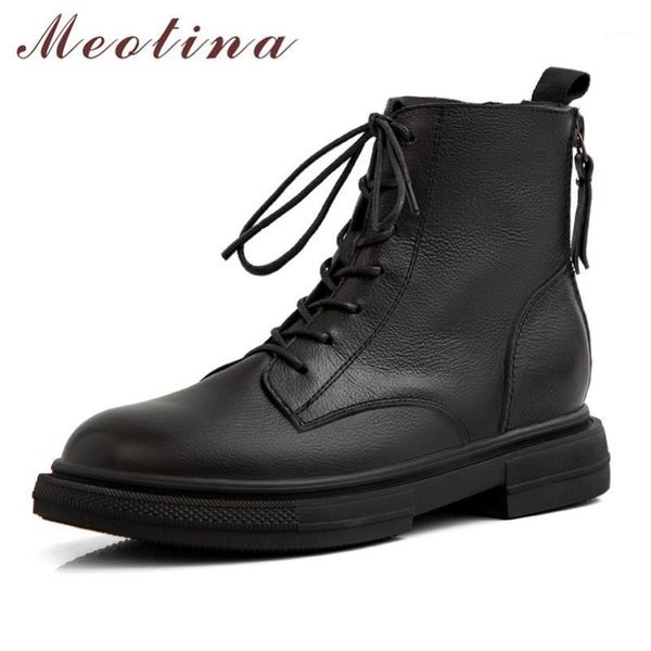meotina winter ankle boots women natural genuine leather zipper flat short boots lace up round toe shoes ladies fall size 34-391, Black
meotina winter ankle boots women natural genuine leather zipper flat short boots lace up round toe shoes ladies fall size 34-391, Black