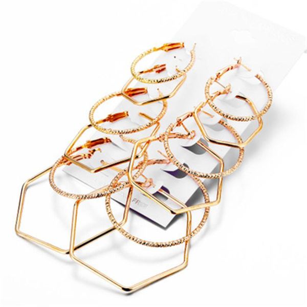hoop & huggie big earrings 2021 summer 6 piece set combination women's fashion jewelry, Golden;silver
hoop & huggie big earrings 2021 summer 6 piece set combination women's fashion jewelry, Golden;silver