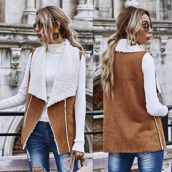 reversible faux leather suede lamb fur vest jacket women autumn winter sleeveless warm waistcoat outwear female coats1, Black;white
reversible faux leather suede lamb fur vest jacket women autumn winter sleeveless warm waistcoat outwear female coats1, Black;white