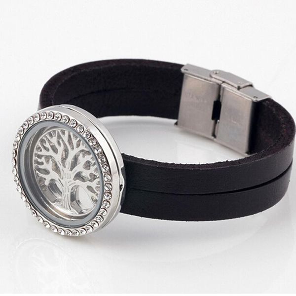 1pc new women fashion cristmas birth s crystal living memory locket bracelet leather chain fit floating charms 2020, Black
1pc new women fashion cristmas birth s crystal living memory locket bracelet leather chain fit floating charms 2020, Black