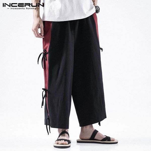 incerun men wide leg pants patchwork joggers loose lace up cotton casual trousers men streetwear elastic waist vintage pantalon1, Black
incerun men wide leg pants patchwork joggers loose lace up cotton casual trousers men streetwear elastic waist vintage pantalon1, Black