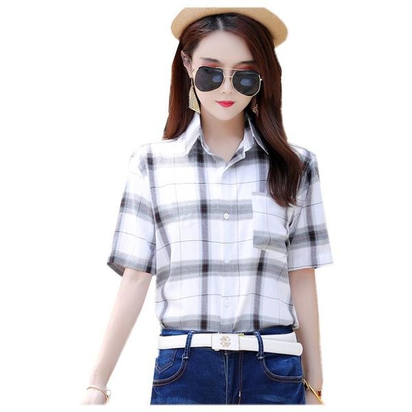 women's blouses & shirts plus size vintage women summer slim casual 2021 korean style short sleeve plaid woman blouse shirt - xxxl, White
women's blouses & shirts plus size vintage women summer slim casual 2021 korean style short sleeve plaid woman blouse shirt - xxxl, White