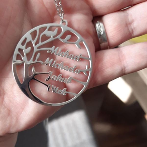 custom name necklace personalized tree of life stainless steel golden family tree women letter necklace christmas gift chocker1, Silver
custom name necklace personalized tree of life stainless steel golden family tree women letter necklace christmas gift chocker1, Silver
