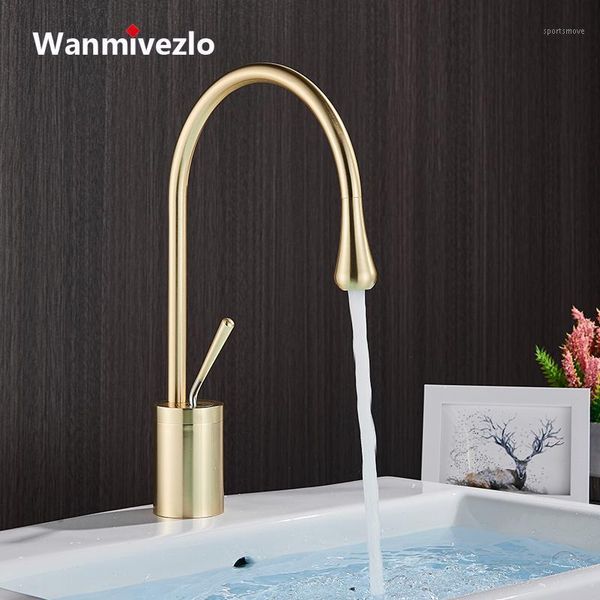 bathroom sink faucets basin faucet cold water single lever 360 rotate spout wash mixer tap brushed golden art faucet1
bathroom sink faucets basin faucet cold water single lever 360 rotate spout wash mixer tap brushed golden art faucet1
