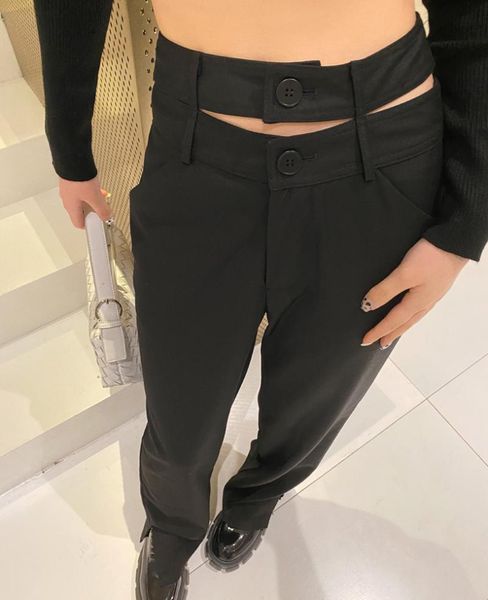 2020 fashion women casual straight pants women autumn winter loose female double high waist suit pants formal trousers wp251, Black;white
2020 fashion women casual straight pants women autumn winter loose female double high waist suit pants formal trousers wp251, Black;white