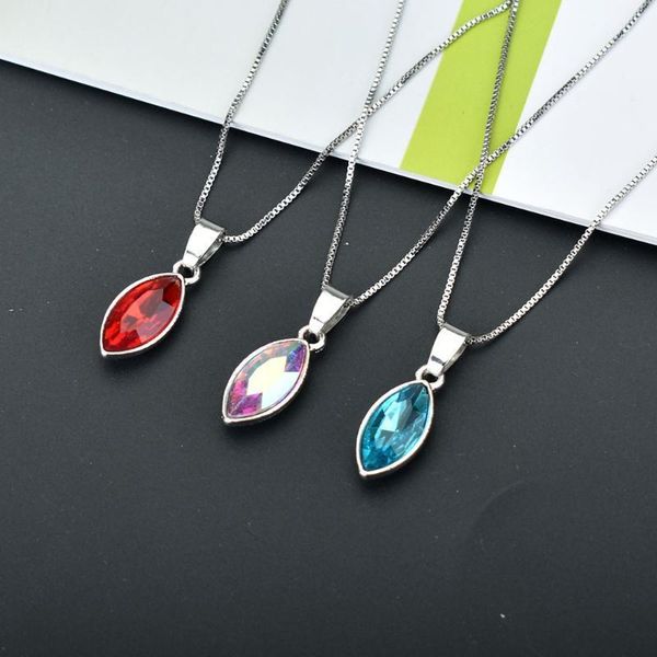 red blue white crystal oval pendant necklace for women geometric necklaces wedding party jewelry1, Silver
red blue white crystal oval pendant necklace for women geometric necklaces wedding party jewelry1, Silver