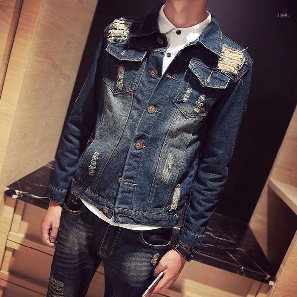 moto biker men denim jacket frayed winter jacket men turn-down collar mens clothing1, Black;brown
moto biker men denim jacket frayed winter jacket men turn-down collar mens clothing1, Black;brown