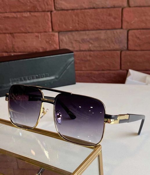 men vintage square sunglasses 988 57mm black gold frame with grey gradient lenses glasses with box, White;black
men vintage square sunglasses 988 57mm black gold frame with grey gradient lenses glasses with box, White;black