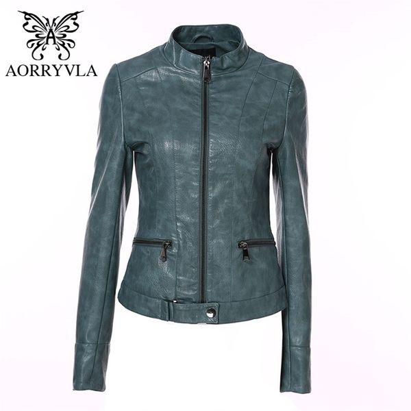 aorryvla new autumn women's leather jacket slim black pu faux leather coats mandarin collar motor biker jacket with belt 201223
aorryvla new autumn women's leather jacket slim black pu faux leather coats mandarin collar motor biker jacket with belt 201223
