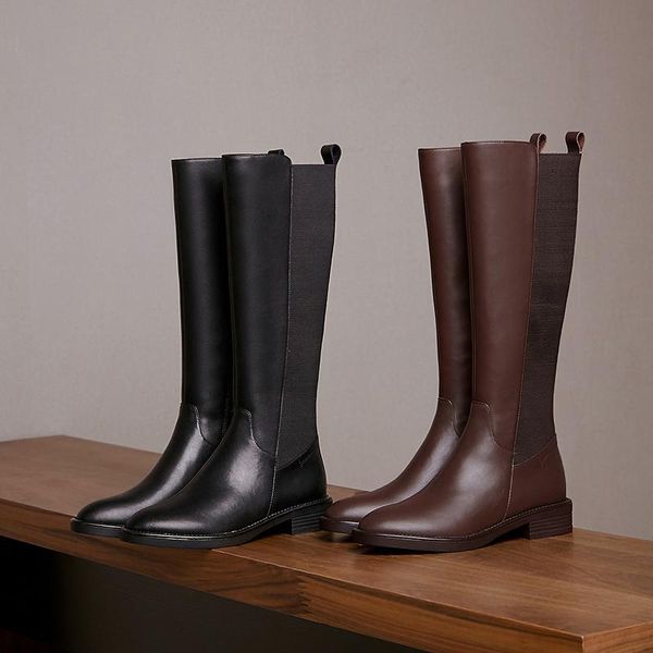 new style knee-high boots genuine leather women boots motorcycle warm female winter stretch women shoes 100%cowhide, Black
new style knee-high boots genuine leather women boots motorcycle warm female winter stretch women shoes 100%cowhide, Black