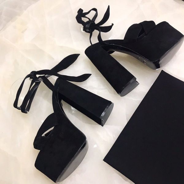 summer new style muffin thick sole sheepskin thick belt super high heel shoes big size thick heel platform fish mouth women's shoes, Black
summer new style muffin thick sole sheepskin thick belt super high heel shoes big size thick heel platform fish mouth women's shoes, Black