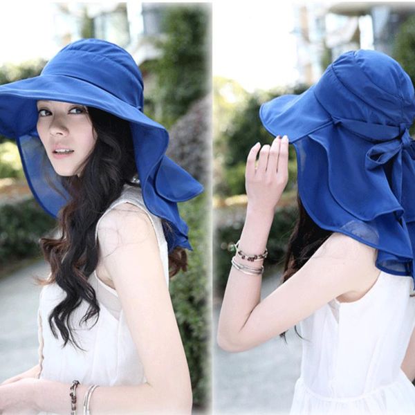 women sun hat beach dome floppy neck protection fishing summer casual wide brim adjustable visor foldable outdoor anti uv, Blue;gray
women sun hat beach dome floppy neck protection fishing summer casual wide brim adjustable visor foldable outdoor anti uv, Blue;gray