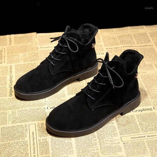 fashion platform lace-up ankle boots women casual increase hight rubber winter flats classic matte solid short boots1, Black 
fashion platform lace-up ankle boots women casual increase hight rubber winter flats classic matte solid short boots1, Black