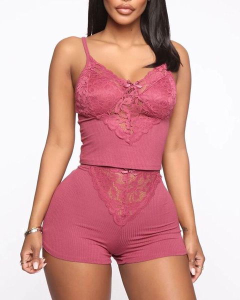 2020 women sleepewear spaghetti strap eyelash lace bowknot decor cami set see through solid patchwork female soft pajamas1, Gray
2020 women sleepewear spaghetti strap eyelash lace bowknot decor cami set see through solid patchwork female soft pajamas1, Gray