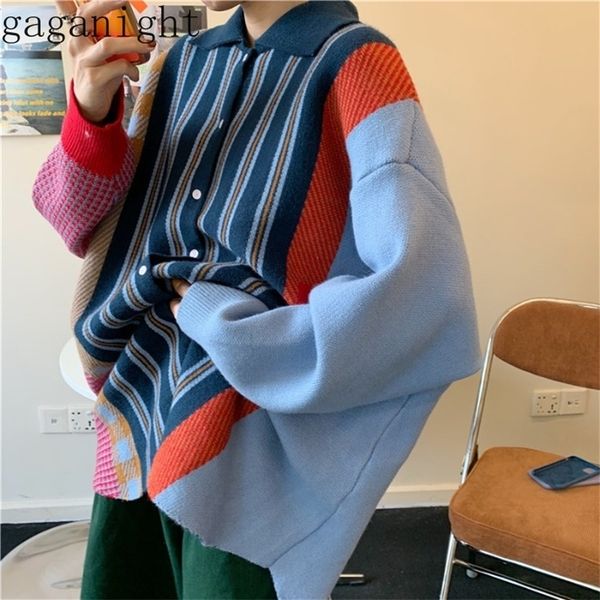 gaganight patchwork knitted women sweater single breasted vintage cardigan outwear chic spring autumn jumper loose pull femme 201222, White;black
gaganight patchwork knitted women sweater single breasted vintage cardigan outwear chic spring autumn jumper loose pull femme 201222, White;black