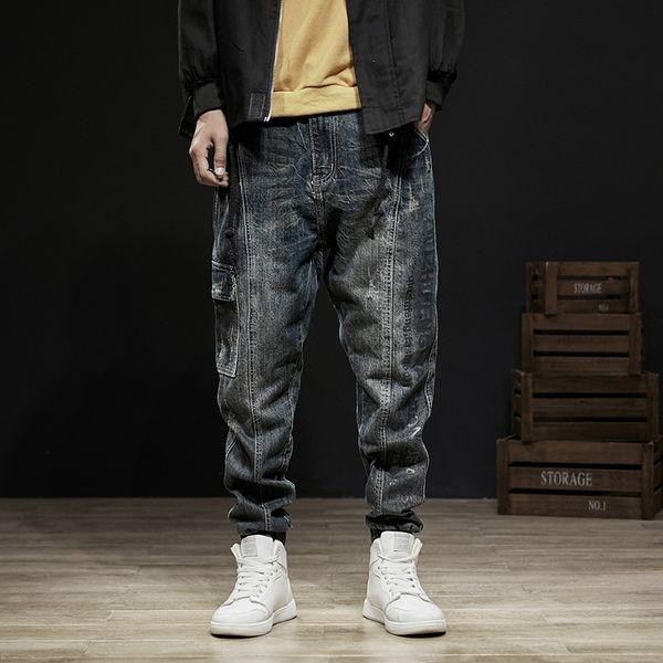 uyz7g 2020 loose and winter men's new fashion brand loose ankle-tied straight autumn denim overalls overalls harem pants trendy men tkg, Blue
uyz7g 2020 loose and winter men's new fashion brand loose ankle-tied straight autumn denim overalls overalls harem pants trendy men tkg, Blue