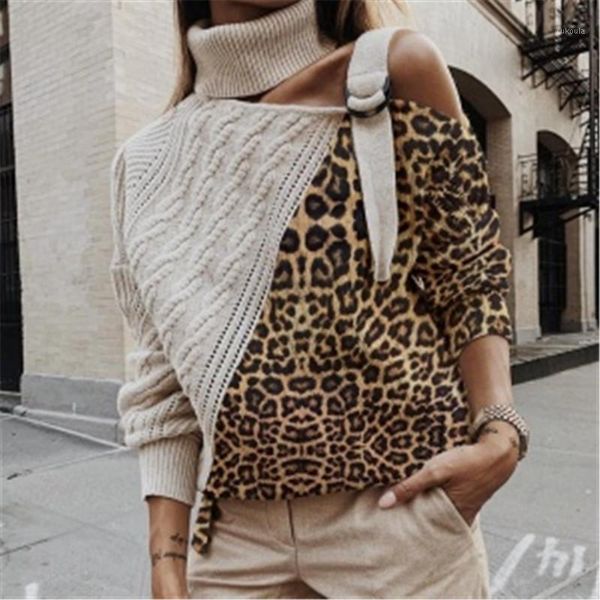 chic women's leopard turtleneck knit sweaters jumper autumn winter strap one shoulder pullover lady long sleeve knitwear female1, White;black
chic women's leopard turtleneck knit sweaters jumper autumn winter strap one shoulder pullover lady long sleeve knitwear female1, White;black