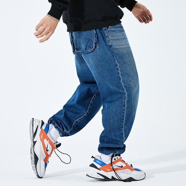 jogger denim pant men loose trousers cool hip hop1, Blue 
jogger denim pant men loose trousers cool hip hop1, Blue