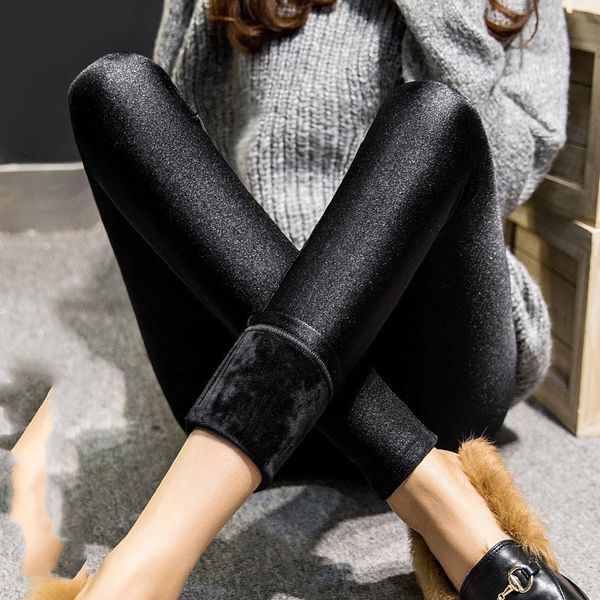 high waist lurex winter women warm velvet cashmere pants lady plus size thick pant black shine slim stretch capris trousers 201106, Black;white
high waist lurex winter women warm velvet cashmere pants lady plus size thick pant black shine slim stretch capris trousers 201106, Black;white