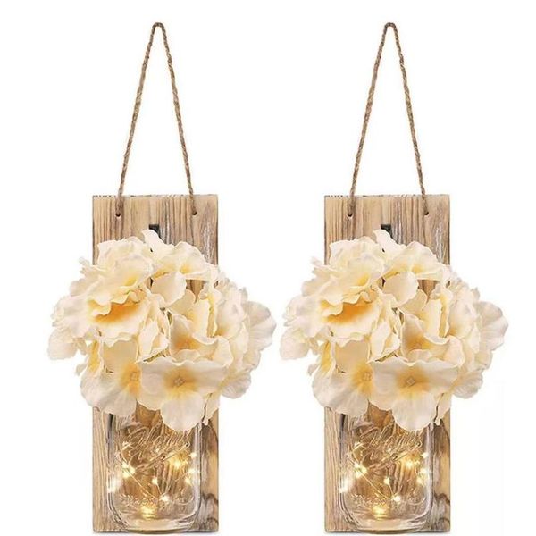 2pcs rustic grey mason jar sconces with led strip lights 6-hour timer decorative hanging wall decor hydrangea home kitch jllull
2pcs rustic grey mason jar sconces with led strip lights 6-hour timer decorative hanging wall decor hydrangea home kitch jllull