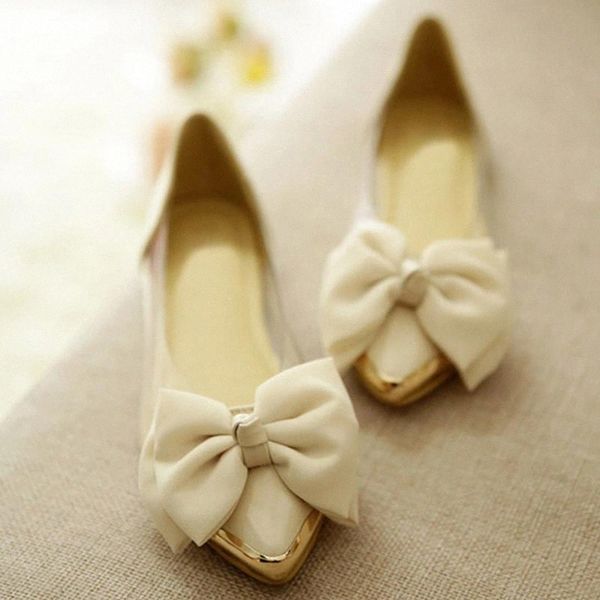 2020 spring and summer flats for women fashion women shoes bowtie flat heel ballet flats casual plus size 40 #le7y, Black