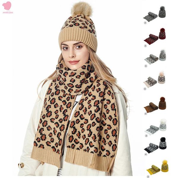 beanie/skull caps 2021 a/w women's leopard print knitted hat scarf set fashion warm extra large fur ball with removable 9 colors, Blue;gray
beanie/skull caps 2021 a/w women's leopard print knitted hat scarf set fashion warm extra large fur ball with removable 9 colors, Blue;gray