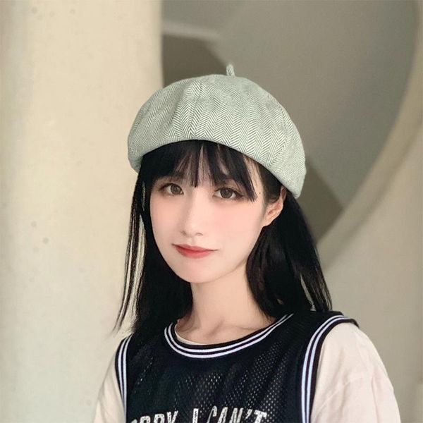 h3553 female beret hat women autumn winter warm british vintage pumpkin painter cap korean fashion student hats, Blue;gray
h3553 female beret hat women autumn winter warm british vintage pumpkin painter cap korean fashion student hats, Blue;gray