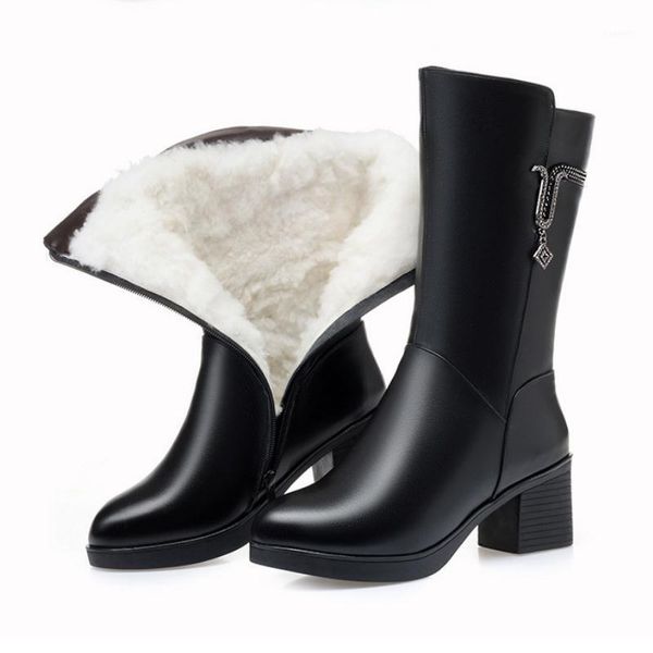 boots women's wool leather winter warm snow 6cm high heel pointed toe zipper fashion women mid large size 42 431, Black
boots women's wool leather winter warm snow 6cm high heel pointed toe zipper fashion women mid large size 42 431, Black