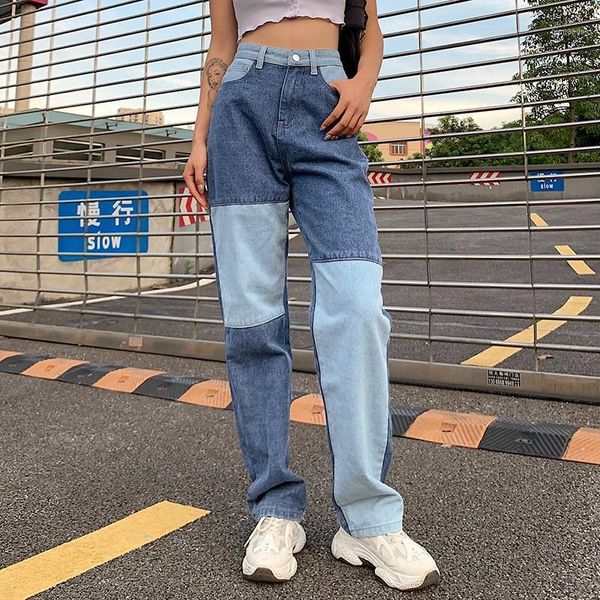 2020 fashion zipper contrast color jeans denim women leg straight high waist skinny jean denim harajuku streetwear dropshipping1, Blue
2020 fashion zipper contrast color jeans denim women leg straight high waist skinny jean denim harajuku streetwear dropshipping1, Blue