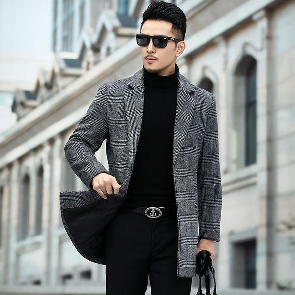 men's wool & blends and winter fashionable slim fitting british middle-aged coat thickened warm, business fashion, Black
men's wool & blends and winter fashionable slim fitting british middle-aged coat thickened warm, business fashion, Black
