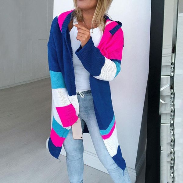 women fashion patchwork cardigan lady autumn winter hooded sweater 2021 new long sleeve open stitch loose slim knitted coat, White;black
women fashion patchwork cardigan lady autumn winter hooded sweater 2021 new long sleeve open stitch loose slim knitted coat, White;black