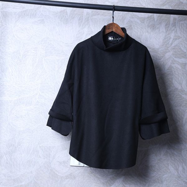 dark wind autumn and winter men's seven-sleeve turtleneck sweater fashion brand personality bat sleeve fabric folded wear kg-1223, Black
dark wind autumn and winter men's seven-sleeve turtleneck sweater fashion brand personality bat sleeve fabric folded wear kg-1223, Black