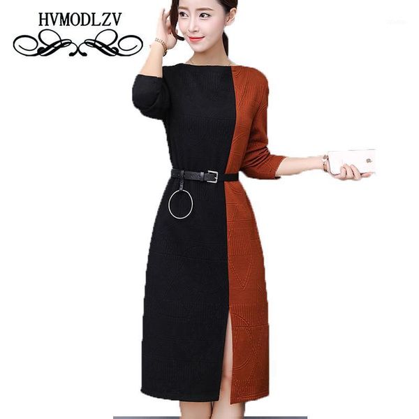 casual dresses 2021 autumn winter knit dress women vestidos plus size long sleeve stitching women's fashion warm female lj0681, Black;gray
casual dresses 2021 autumn winter knit dress women vestidos plus size long sleeve stitching women's fashion warm female lj0681, Black;gray